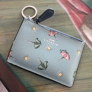 Coach Coated Canvas Key Pouch With Mystical Floral Print